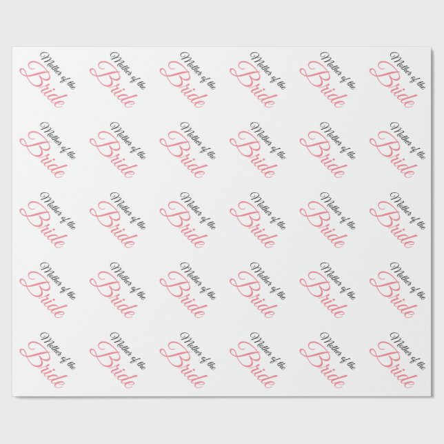 Papel De Presente Mãe de Bride Script Rosa (Barra)