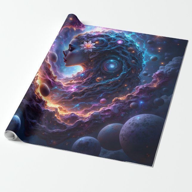 Papel De Presente Mãe do Universo – Aquela Que Sonha as Estrelas. (Desenrolado)