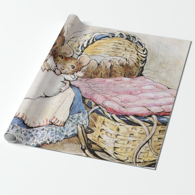 Papel De Presente Mãe Dormouse E Seu Filho - Beatrix Potter (Desenrolado)