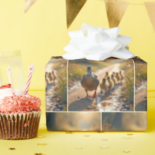 Papel De Presente Mãe Mallard Duck Com Duelos