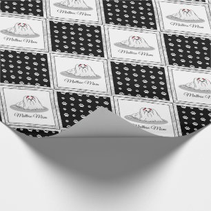 Papel De Presente Mãe Maltesa - Cachorro Bonito Criou Mãe Cachorro