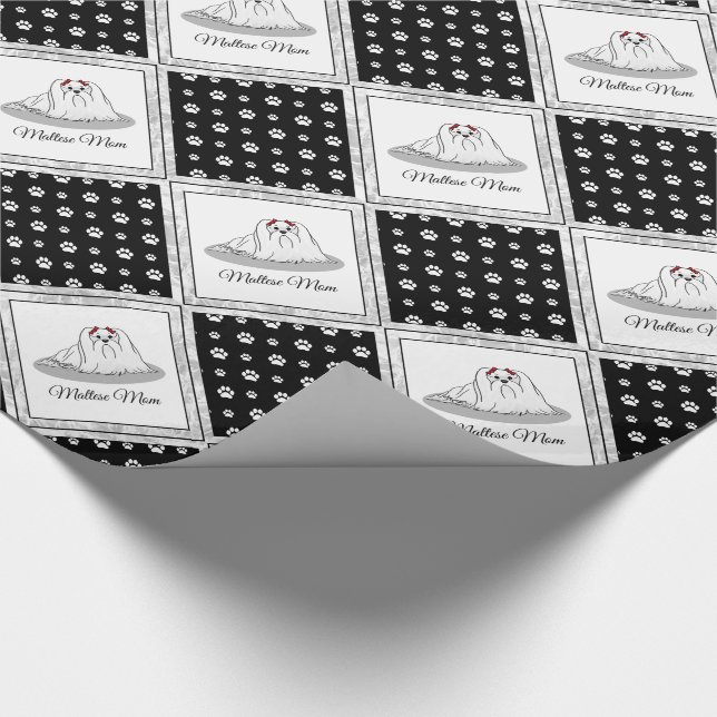 Papel De Presente Mãe Maltesa - Cachorro Bonito Criou Mãe Cachorro M (Ponta)