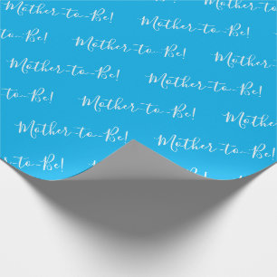Papel De Presente Mãe para Ser Chá de fraldas Azul de Script