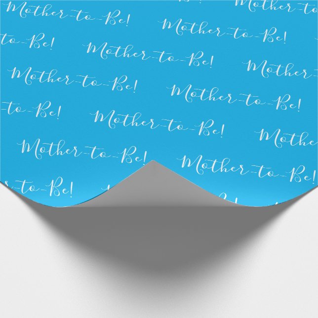 Papel De Presente Mãe para Ser Chá de fraldas Azul de Script (Ponta)
