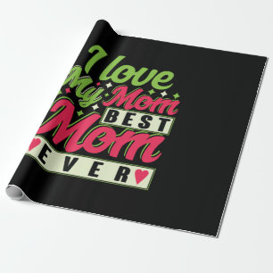 Papel De Presente Mãe Presente Eu Amo Minha Mãe