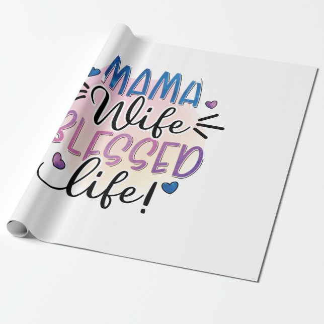 Papel De Presente Mãe Presente Mulher Abençoada (Desenrolado)