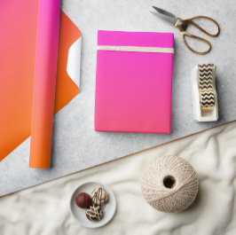 Papel De Presente Magenta Quente Rosa e Laranja Brilhante Ombre
