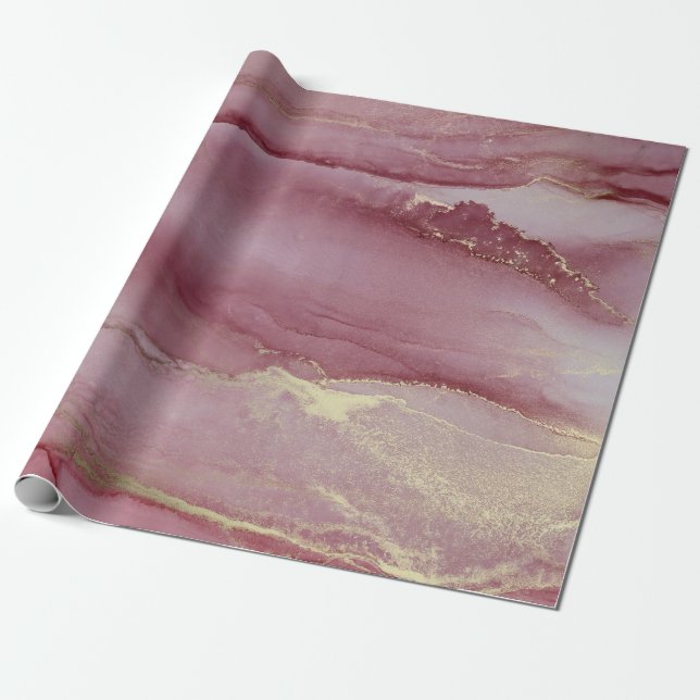 Papel De Presente Magenta Viva Abstrato  (Desenrolado)