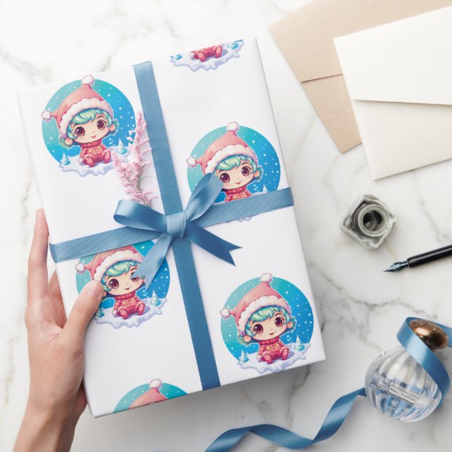 Papel De Presente Magia do Elf Xmas da Menina (Presentear)