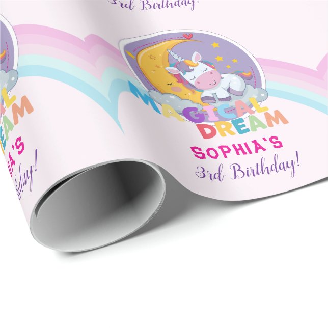 Papel De Presente Magical Unicorn Dream (Ponta do rolo)