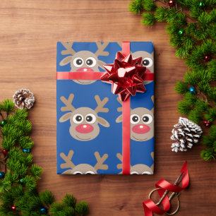 Papel De Presente Magna de Cartoon Bonita Vermelha Padrão Azul