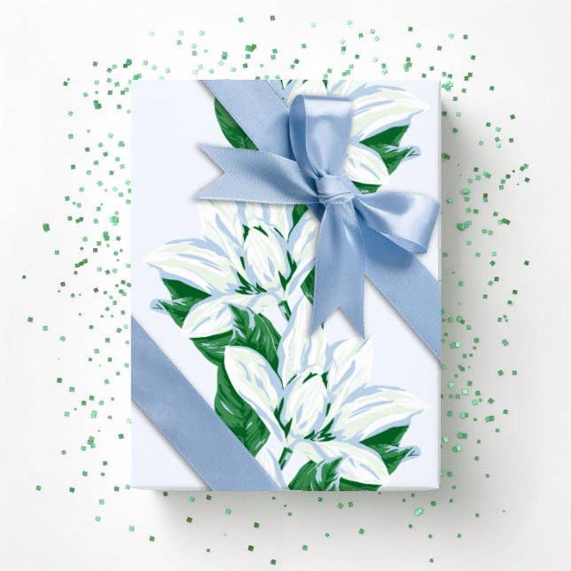 Papel De Presente Magnólia Balançando em Ardósia e Verde (Criador carregado)