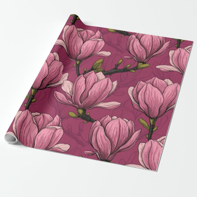 Papel De Presente Magnolia Jardim (Desenrolado)
