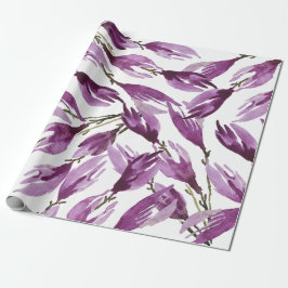 Papel De Presente Magnolia Purple Violet Watercolor