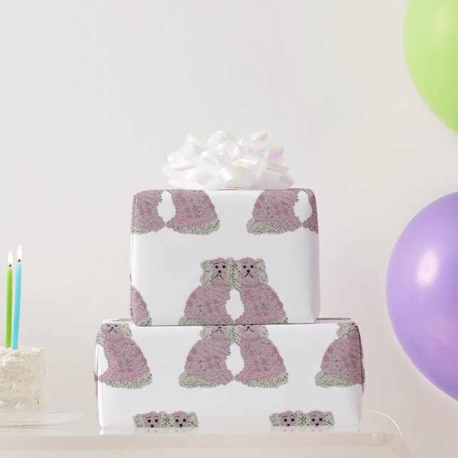 Papel De Presente Magnolia Staffordshire Dogs Rosa Art Impressão (Presentes para festas)