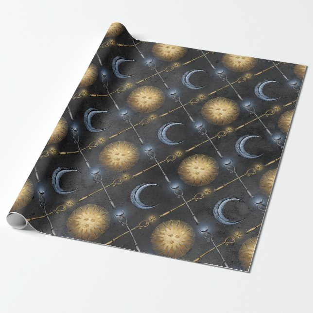 Papel De Presente Mago Sol e Lua (Desenrolado)