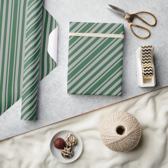 Papel De Presente Mago Verde e Cinza (Artesanato)
