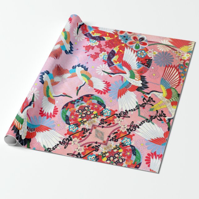 Papel De Presente Mah Jongg Egrets (Desenrolado)