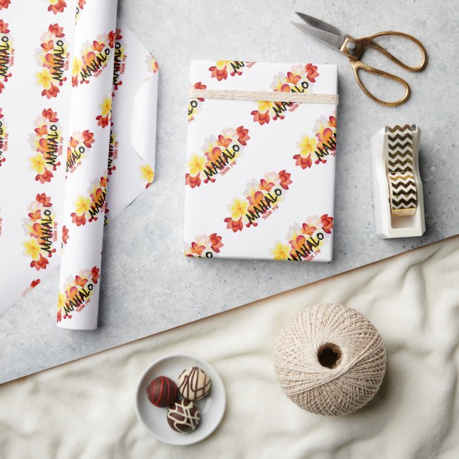 Papel De Presente Mahalo Plumeria (Artesanato)