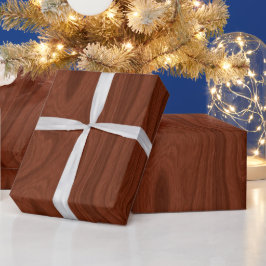 Papel De Presente Mahogany Wood Look Woodworker Rustic Chic