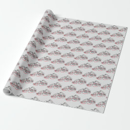 Papel De Presente Maine Chickadee Bird Feriado de inverno Neve