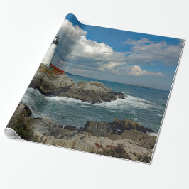 Papel De Presente Maine Portland Head Lighthouse Foto