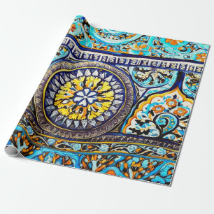 Papel De Presente Maiolica Floral Espanhola Romana Italiana