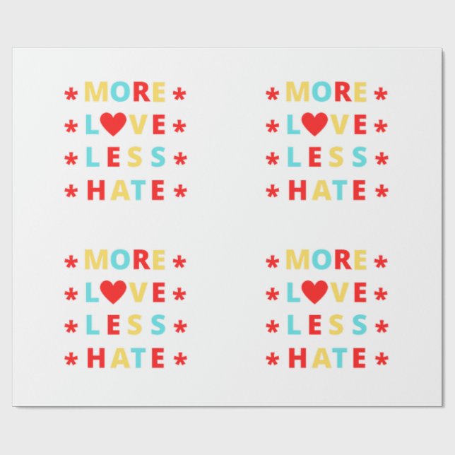Papel De Presente Mais Amor Menos Ódio Engraçado (Aberto)