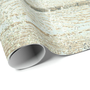 Papel De Presente Mais foxier de madeira Dourado do damasco metálic
