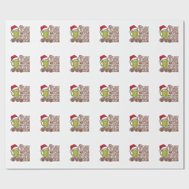 Papel De Presente Mais propenso a beber Matcha e assistir Elf Xmas (Aberto)