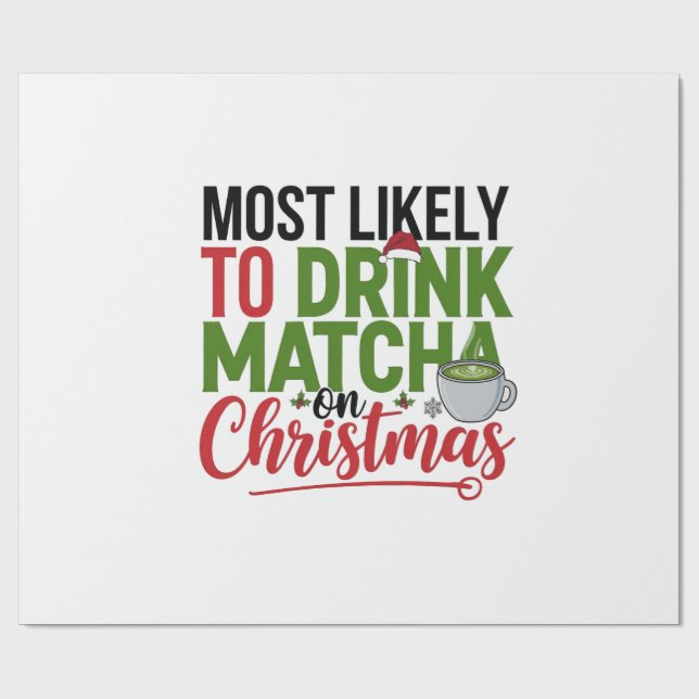 Papel De Presente Mais Propenso a Beber Matcha no Natal Café  (Aberto)