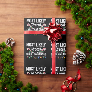 Papel De Presente Mais Propenso a Cozinhar o Jantar de Natal Família