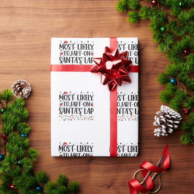 Papel De Presente Mais Propenso a Peidar no Colo do Papai Noel Natal (Presente de Natal)