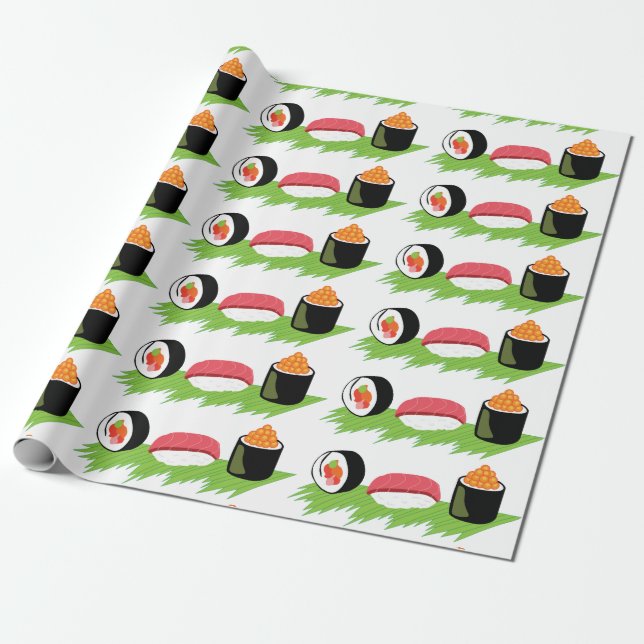 Papel De Presente Maki Nigiri Ikura (Desenrolado)