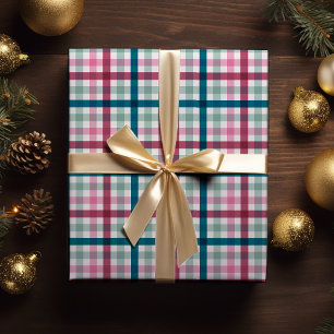 Papel De Presente Mala de Presente de Gingham no Natal Moderno