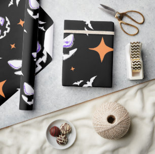 Papel De Presente Mala de Presente de Halloween Spooky Vintage Wit
