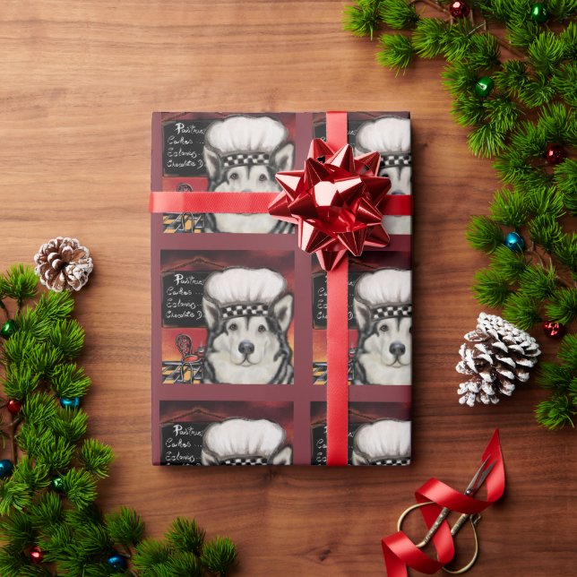 Papel De Presente Malamute do Alasca (Presente de Natal)