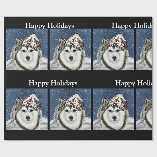 Papel De Presente Malamute do Alasca (Aberto)