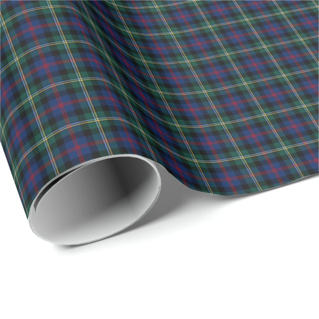 Papel De Presente Malcolm Clan Tartan - Repetir Pequeno Padrão (Ponta do rolo)