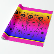MALHA DE Papel HALLOWEEN RAINBOW DANCING SKELETONS
