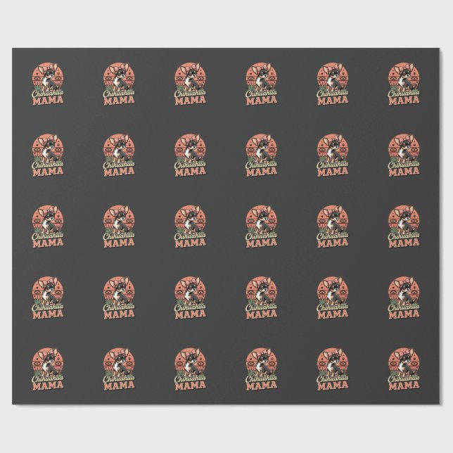 Papel De Presente Mamãe Chihuahua Fofa com Laço Mãe de Cachorro (Aberto)