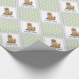 Papel De Presente Mamãe Doodle Mãe (ouro de vermelho) Mãe de cach