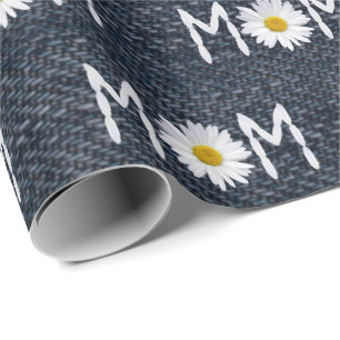 Papel De Presente Mamãe Margarida em Denim Azul