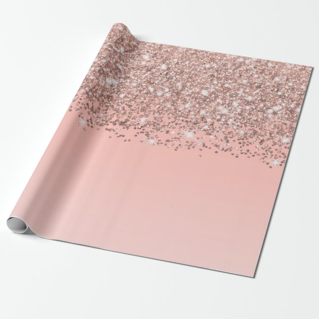 Papel De Presente Mambre Gradiente Rosa Rosa Confetti, Rosa Dourado  (Desenrolado)