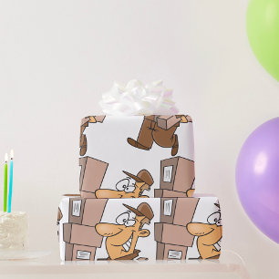 Papel De Presente Man Delivering Parcels