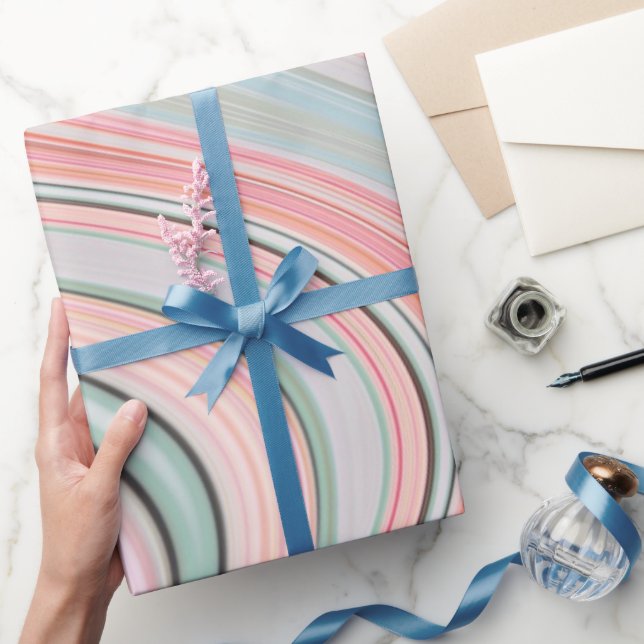 Papel De Presente manchas cor-de-rosa-marmoreado pastel ombre (Presentear)