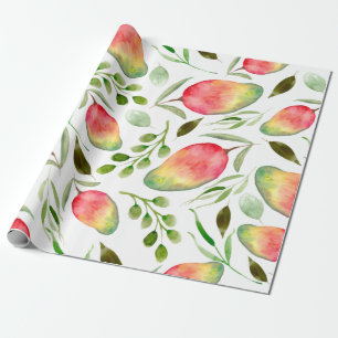 Papel De Presente Manchas de Aquarela Padrão FRUTA