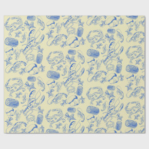 Papel De Presente Manchas de frutos do mar Cajun - Papel-presente co