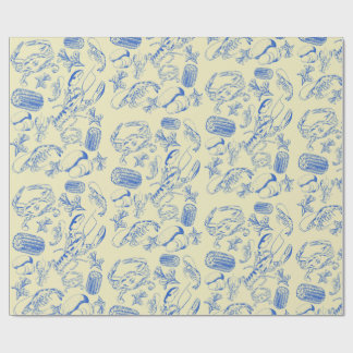 Papel De Presente Manchas de frutos do mar Cajun - Papel-presente co