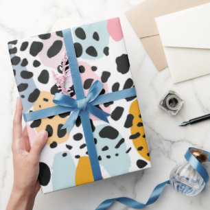 Papel De Presente Manchas de leopardo pastel abstratas